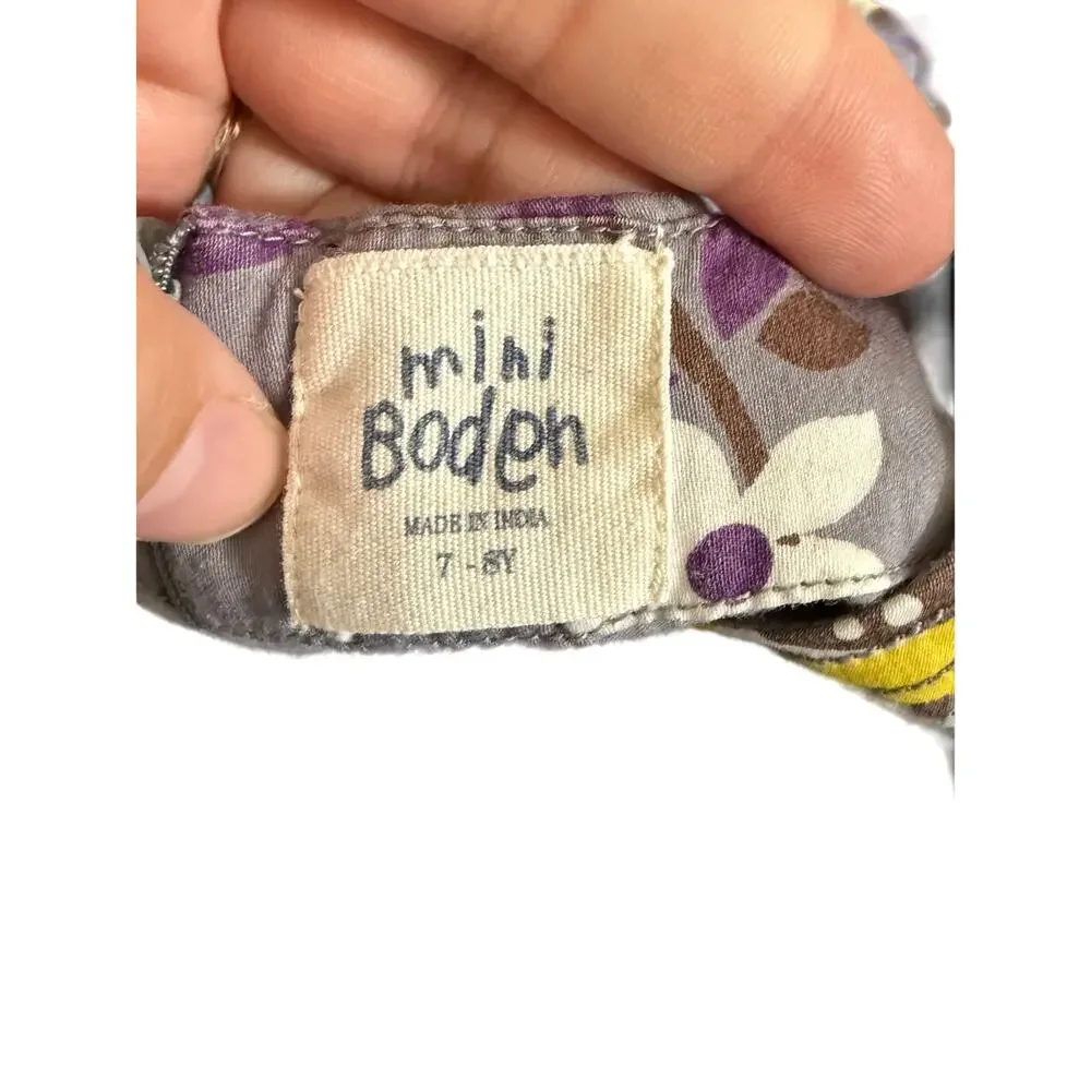 Mini Boden bird print grey dress‎